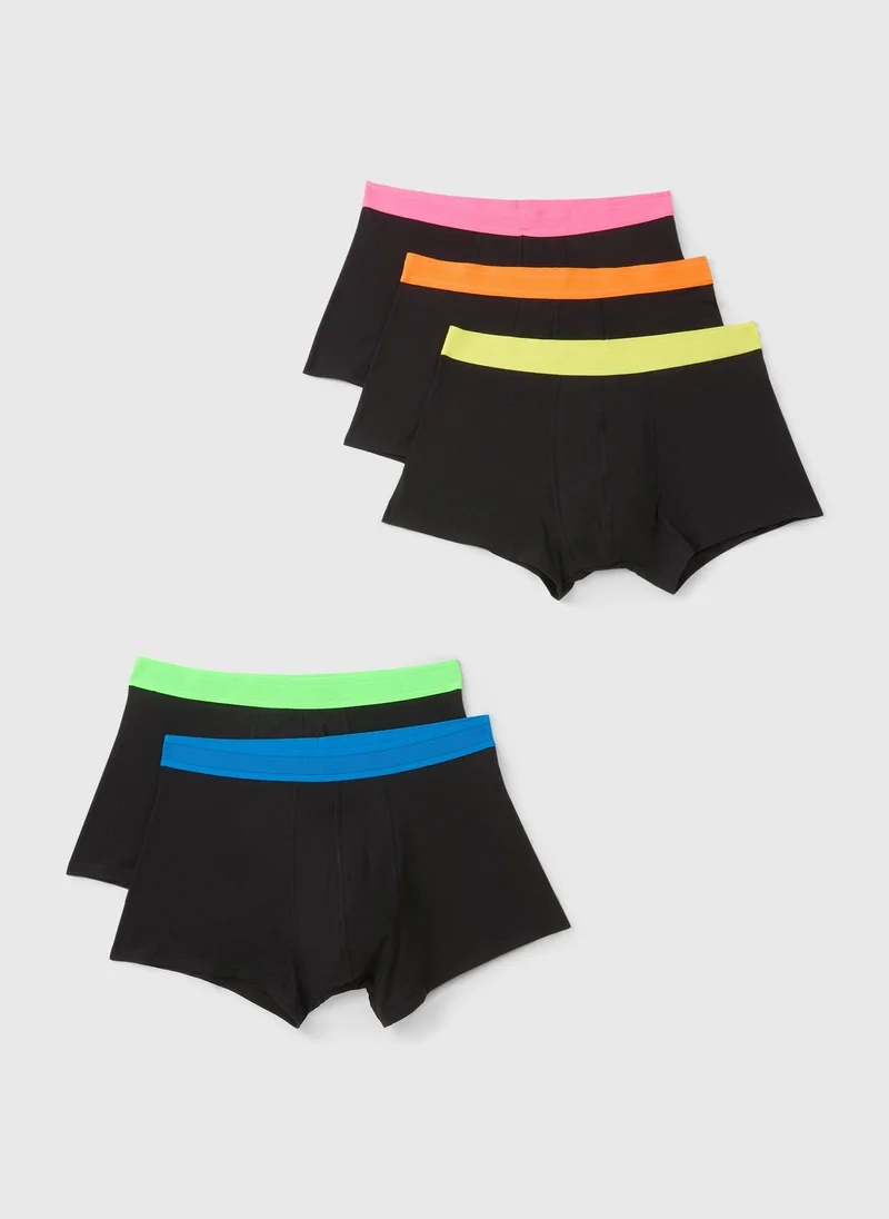 ماتلان 5 Pack Black Neon Hipster Boxers